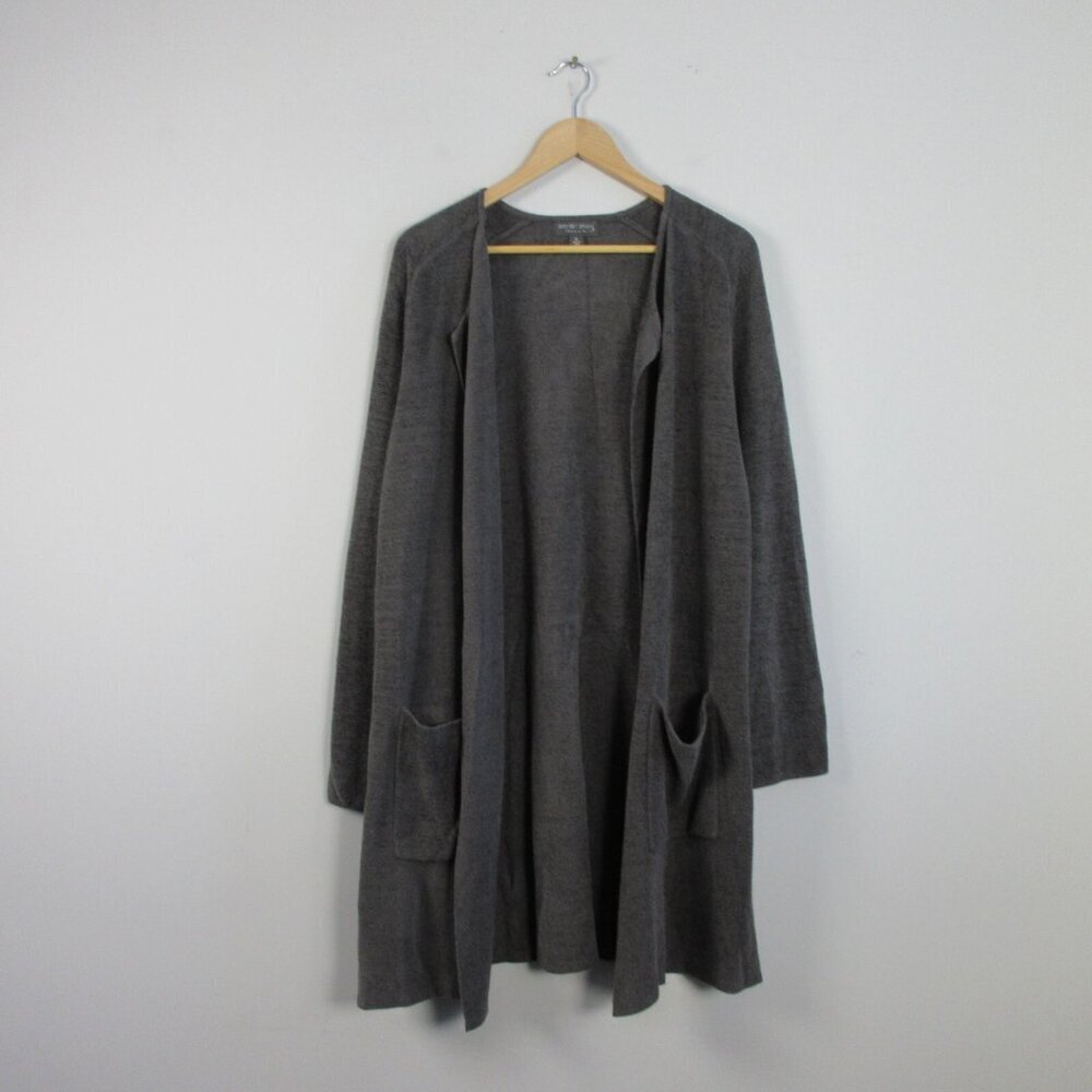 Barefoot Dreams Cozy Chic Ultra Lite Women's Cardigan M Grey Long Open Front 776